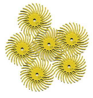 3M Scotch-Brite Radial Bristle Discs, 3/4″ diameter 80 grit Yellow 6Pc