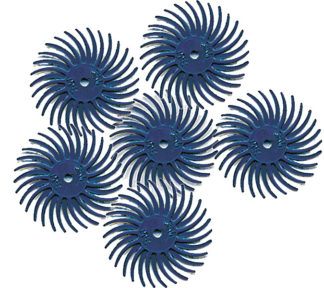3M Scotch-Brite Radial Bristle Discs, 3/4″ diameter 400 grit/blue 6Pc