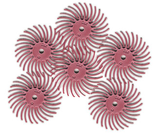 3M Scotch-Brite Radial Bristle Discs, 3/4″ diameter Pumice (1,200 grit) pink 6Pc