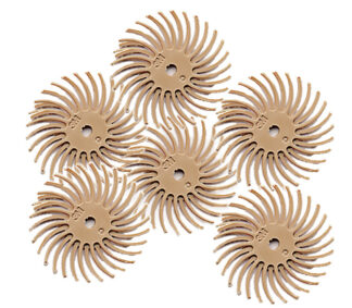 3M Scotch-Brite Radial Bristle Discs, 3/4″ diameter 6 micron (3,000 grit) peach 6Pc
