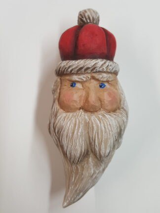 Santa Head, 2 1/2 " X 6 1/2" long, rough-out Tupelo Turk's hat