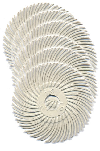 3M Scotch-Brite Radial Bristle Discs, 2″ diameter 120 grit/white 6Pc