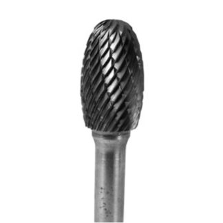 Carbide Oval 3 /8" X 19 /32" Dbl-Cut <P>1/4' Shank-6" Long shaft