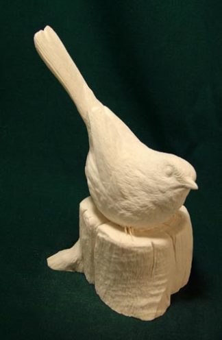 Chickadee on Stump, bob Guge study cast