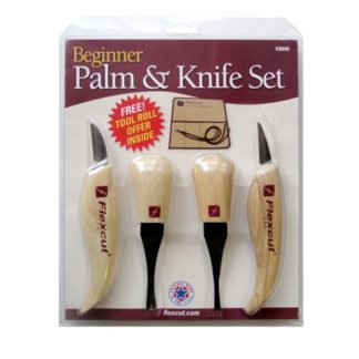 Flexcut KN600 Beginner Palm and Knife Set <P> Free Tool Roll