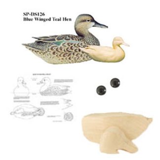 Kit- Blue Winged Teal Hen WOOD CARVING KIT