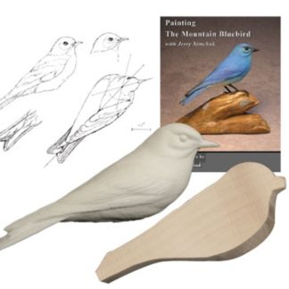 KIT-MOUNTAIN BLUEBIRD Tupelo WOOD CARVING KIT, Jerry Simchuk
