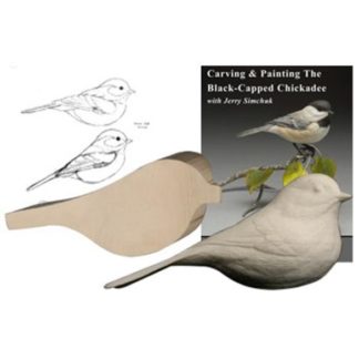 <font color="#FF0000">NEW Kit- Exclusive BLACK-CAPPED CHICKADEE KIT Jerry Simchuk Tupelo Rough-Out WOOD CARVING KIT</font>