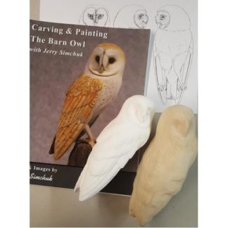 <font color="#FF0000">NEW Kit- Exclusive BARN OWL (1/2 LIFESIZE) Jerry Simchuk Tupelo Rough-Out WOOD CARVING KIT</font>