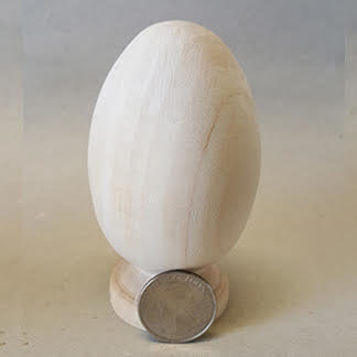 Eggs, Hen basswood on Pedestal 2-1/16" Wide x 3-1/4" Tall