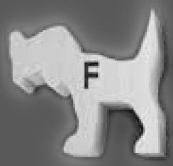 Basswood Cutout - Dog Amiable about 3 1/2" long #F