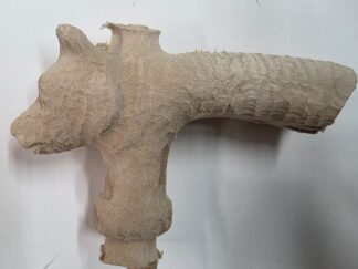 Basswood Roughout Bear Head Cane Top by Gene Webb<P> 8 " x 4 1/4" x 2 1/8"