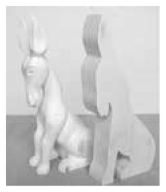 Basswood Cutout - Donkey Cutout 9" H 3 1/2" front to back