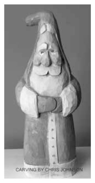 Basswood Cut-out Hooded Santa by Ron Ransom 6 ½” T x 2 ½” W x 1 ¾” Thick. #3