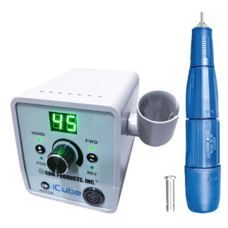 The Ram iCube digital 45,000 Micro-Motor 1/8" collet, 1/8" - 3/32" reducer