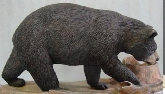 Basswood Rough-out Walking Bear <P>3¼"W x 4½"H x 8¾"L by Jim Wilsford