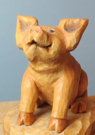 Basswood Rough-out- Caricature Pig by Wayne Shinlever <P>3" x 4"