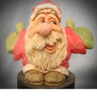 Basswood Rough-out- Pete LeClair whimsical Santa. <P>6" T
