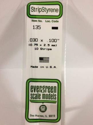 POLYSTYRENE STRIP 135 - .030" X .100" OPAQUE WHITE