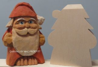 Basswood Cut-out Short Santa by Ron Ransom 4” T s 3” W x 2” Thick #2