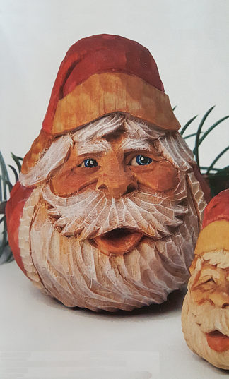 Santa basswood Pear shaped Santa <P>3 1/4 " H x 2 1/2" D