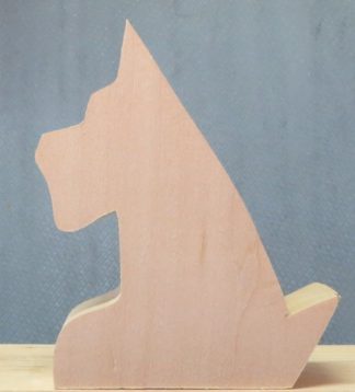 Cutout Basswood Dog Gandolf 1" x 3 1/2" x 4" Tall