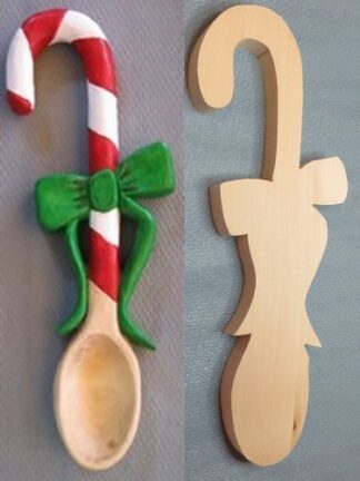 Spoon, Basswood Cutout Candy Cane 9"