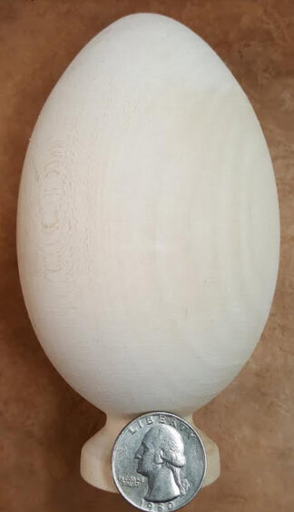 Eggs, Large on pedestal basswood 3" Wide x 5 1/4" Tall