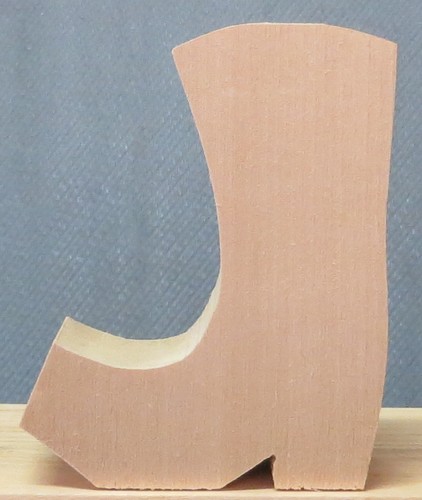 Cutout Basswood Boot 1" x 3 1/2" x 4 1/2" Tall