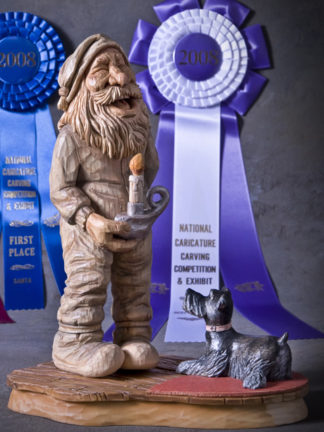 Basswood Rough-out- Sleepy Santa by Wayne Shinlever <P>9"