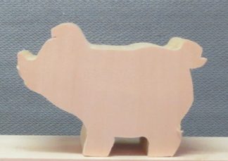 Cutout Basswood Prissy Pig - 3 1⁄2" L x 2 3⁄4" H