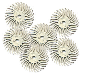 3M Scotch-Brite Radial Bristle Discs, 3/4″ diameter 120 grit/white 6Pc