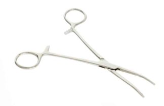 Curved Forceps Stainless Steel 6-1/4"