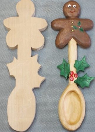 Spoon, Basswood Cutout Ginger Bread Man 9"