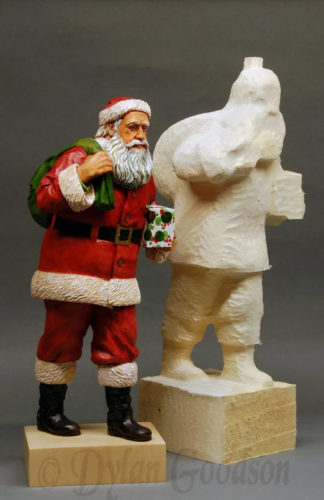 Basswood Rough-out- Santa 14.5 inches tall by Dylan Goodson