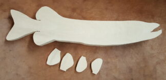 Tupelo Fish Cut-Outs by Jeff Compton Tiger Muskie Open mouth