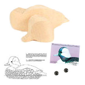 Kit- Bufflehead Drake WOOD CARVING KIT tupelo cutout