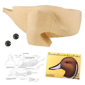 Kit- Pintail Drake WOOD CARVING KIT tupelo cutout