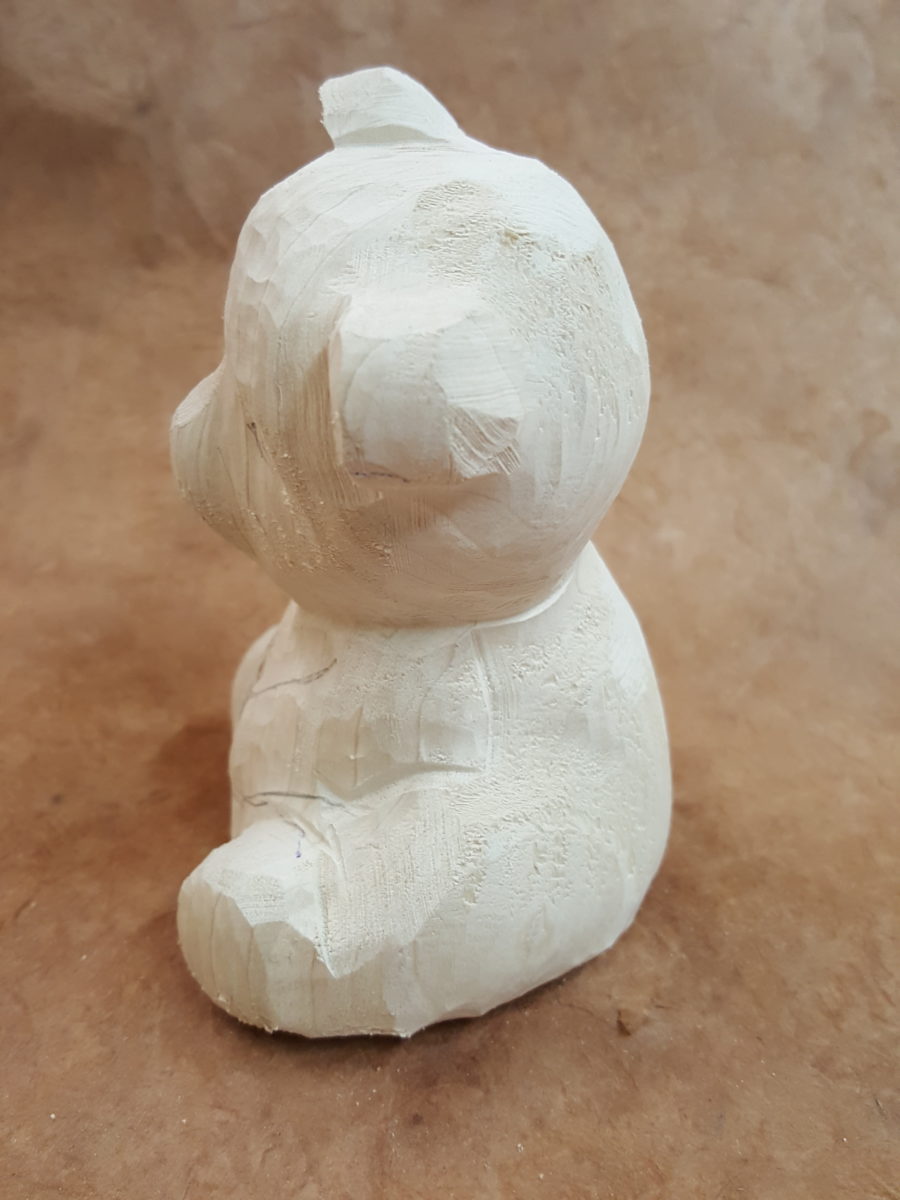 Cute Teddy Beat 4 1/4" tupelo Roughout - Image 3