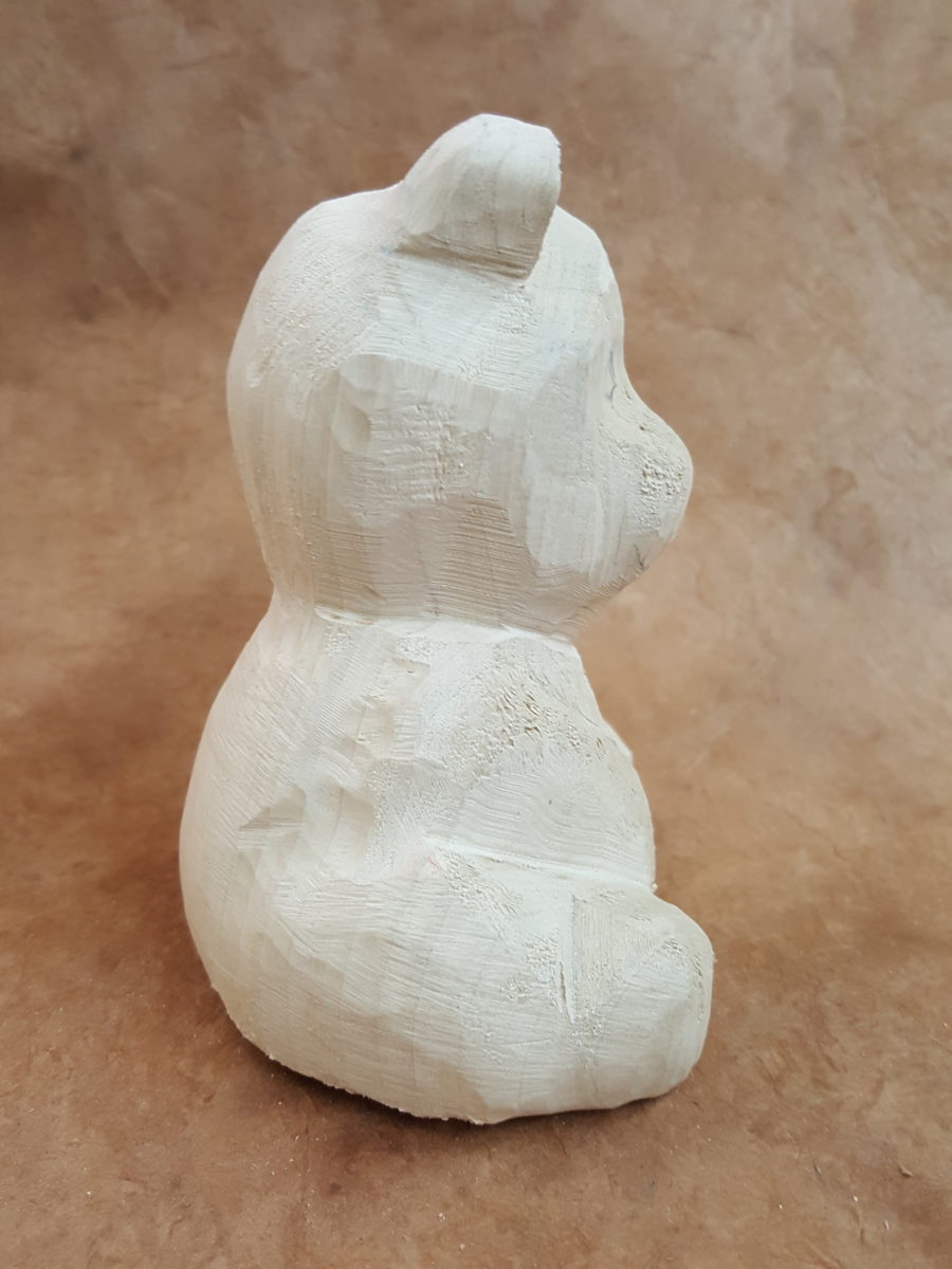 Cute Teddy Beat 4 1/4" tupelo Roughout - Image 2