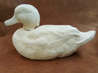 Teal, Green Winged- Basswood Roughout crested head up
