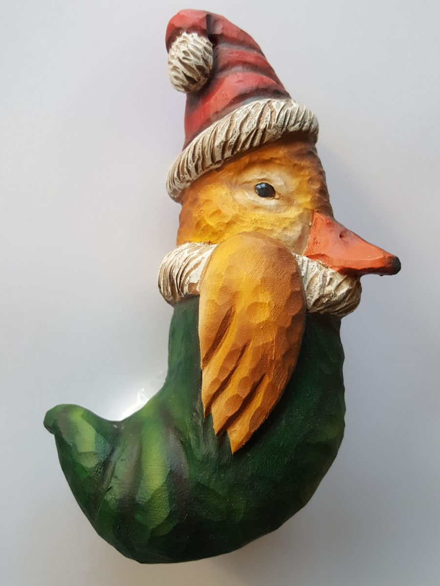 Duck Stocking Ornament 6 1/2 " x 3" tupelo Roughout from Fowl Play Studios