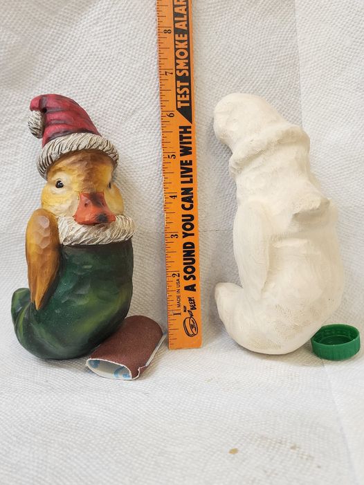 Duck Stocking Ornament 6 1/2 " x 3" tupelo Roughout from Fowl Play Studios - Image 2