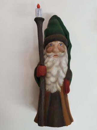 Santa w/Candle 6 1/2" tupelo Roughout from Fowl Play Studios