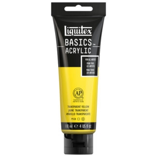 LIQUITEX BASICS ACRYLIC COLOR 4OZ TUBE TRANSPARENT YELLOW