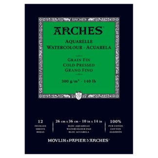 ARCHES WATERCOLOUR COLD PRESSED PAD NAT WHT 140LB 10X14