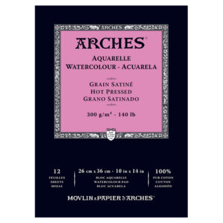 ARCHES WATERCOLOUR HOT PRESSED PAD NAT WHT 140LB 10X14