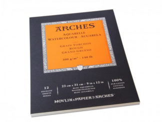 ARCHES WATERCOLOUR ROUGH PRESSED PAD NAT WHT 140LB 9X12