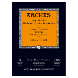 ARCHES WATERCOLOUR ROUGH PRESSED PAD NAT WHT 140LB 10X14