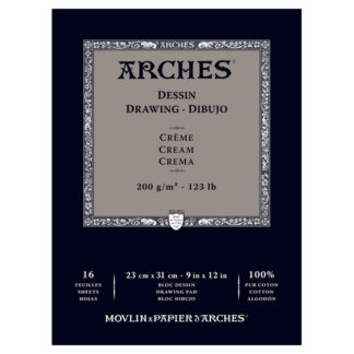 ARCHES DRAWING PAD CREAM 123LB 9X12